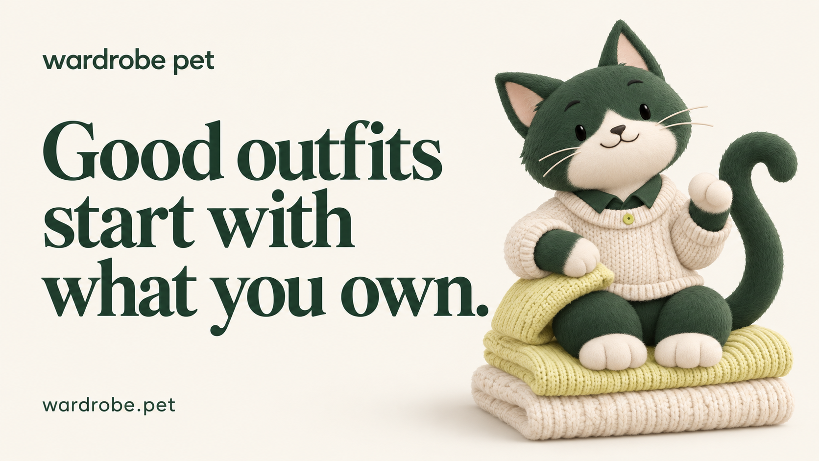 The Wardrobe Pet companion in our wardrobe campaign artwork